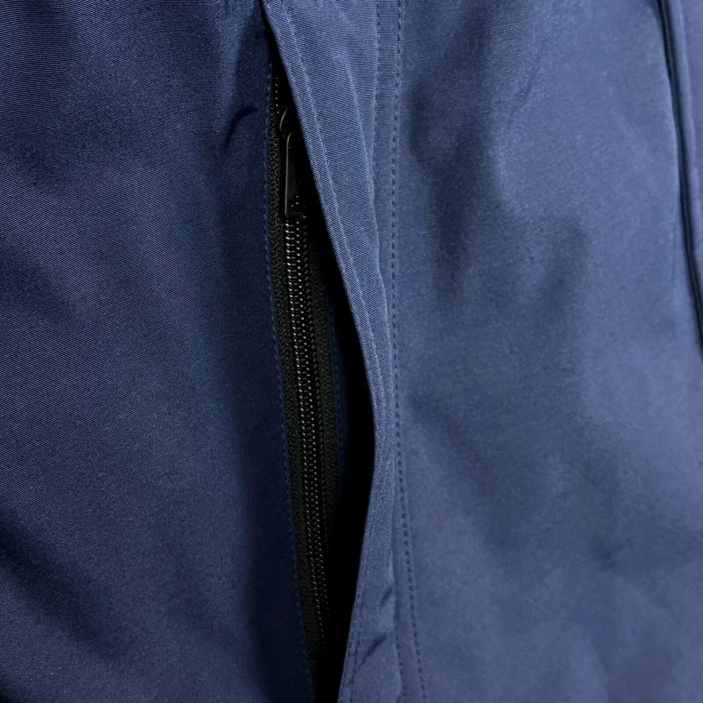 Levis Mens Hooded Jacket XXL Blue Black Fleece Lined Water Resistant Zip Pockets